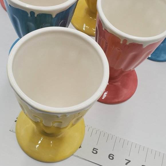 Pottery Barn Outlet Milkshake Ceramic Glass (6) & Spoons (6) - Picture 9 of 16